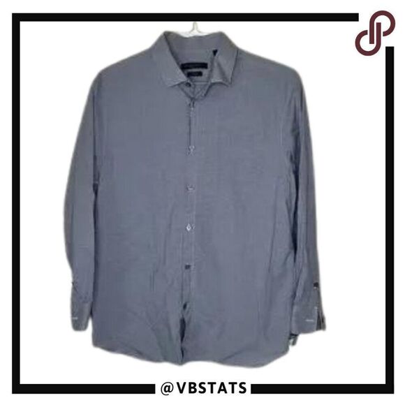 John Varvatos Signature Tailored 16.5 / 32-33 Slim Fit LS Blue Shirt - Picture 1 of 6